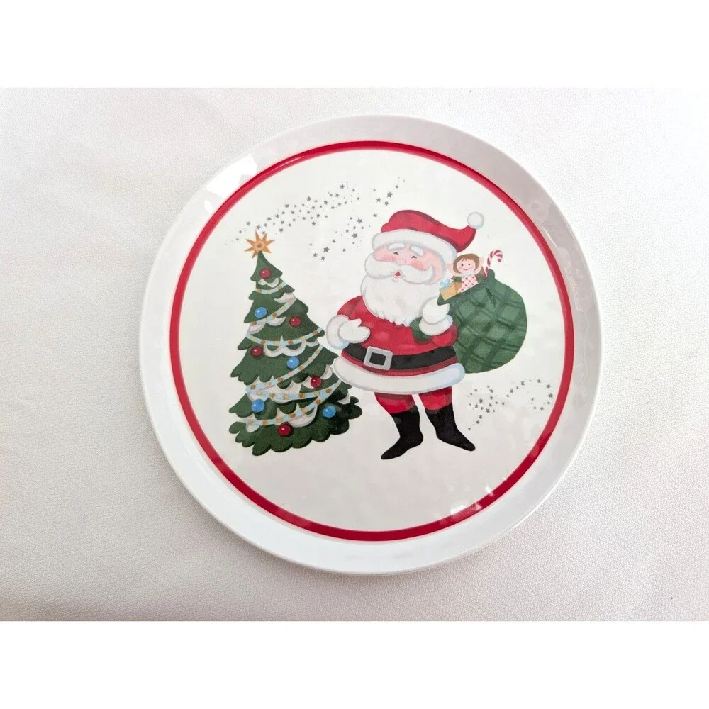 4 POTTERY BARN KIDS Santa Claus Melamine 8